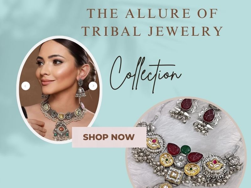 Tribal jewellery Silver replica jewellery oxidised jewellery